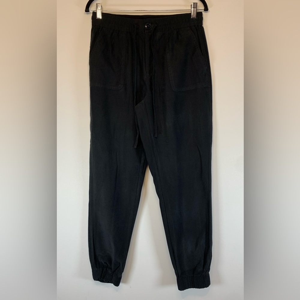 Tahari Black Utility Joggers Drawstring